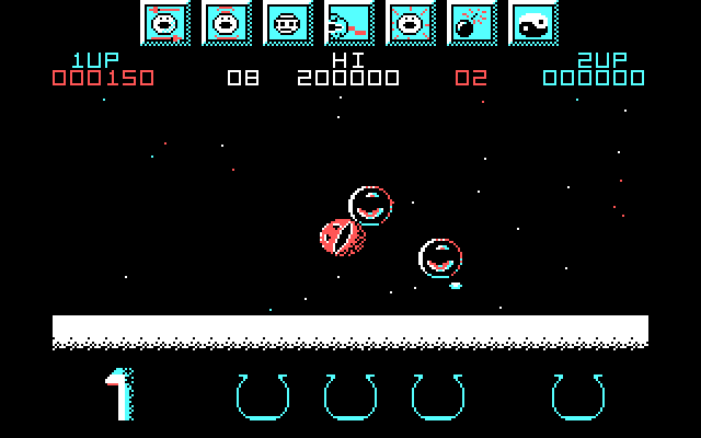 Wizball IBM PC/Compatibles Screenshot: These bubble are safe to touch.