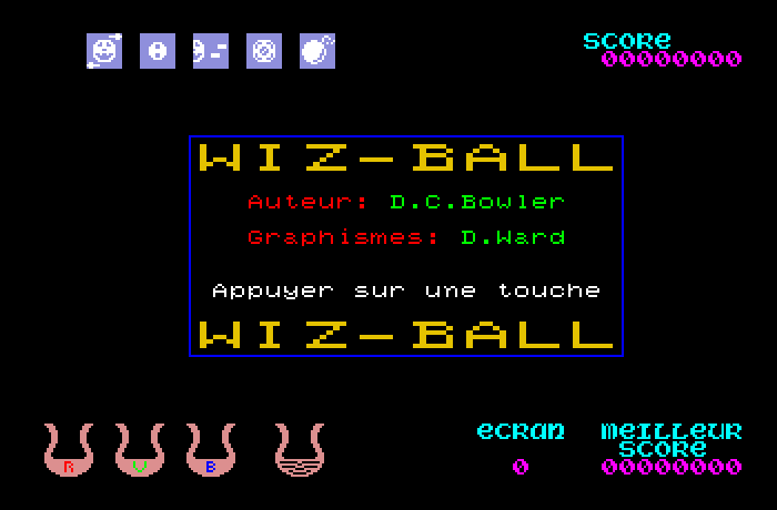 Wizball Thomson TO Screenshot: Credits screen.