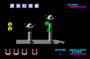 Wizball for Thomson TO - Bouncing between some obstacles...