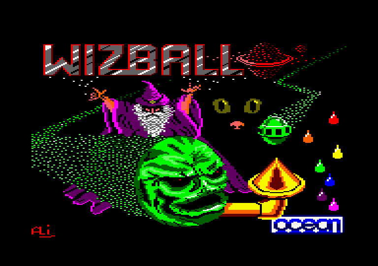 Wizball Amstrad CPC Screenshot: Loading screen.