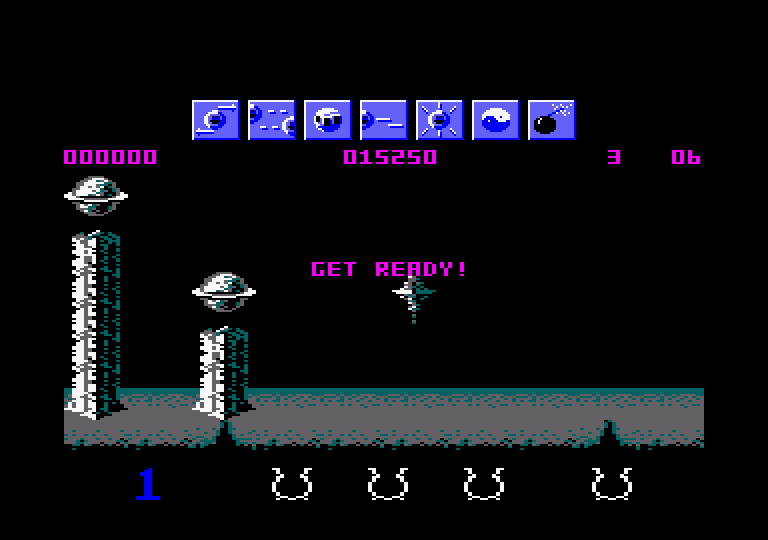 Wizball Amstrad CPC Screenshot: Get ready!