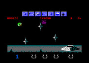 Wizball for Amstrad CPC - Shoot the purple thing before you bounce over that way...