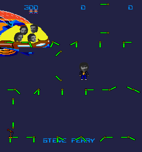 Journey Arcade Screenshot: Guide Steve Perry through the gates.