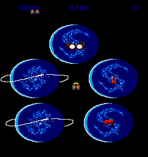 Journey Arcade Screenshot: Planets with instruments acquired show up with a ring.