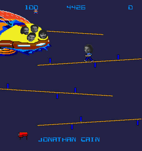 Journey Arcade Screenshot: Guide Jonathan Cain to his piano.