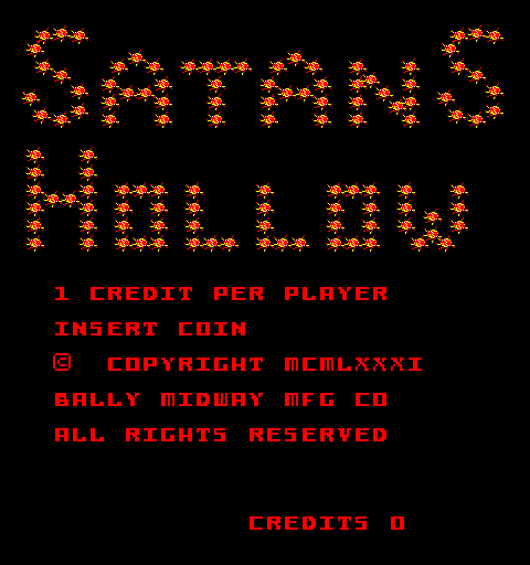 Satan's Hollow Arcade Screenshot: Title screen.