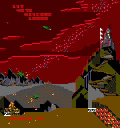 Satan's Hollow Arcade Screenshot: I've been hit!