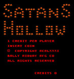 Satan's Hollow for Arcade - Title screen.