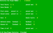 Break Point Pro Tennis for IBM PC/Compatibles - Player stats.