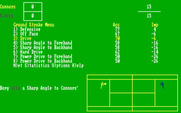 Break Point Pro Tennis for IBM PC/Compatibles - Ground stroke menu.