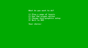 Break Point Pro Tennis for IBM PC/Compatibles - Main menu.