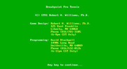 Break Point Pro Tennis for IBM PC/Compatibles - Credits screen.