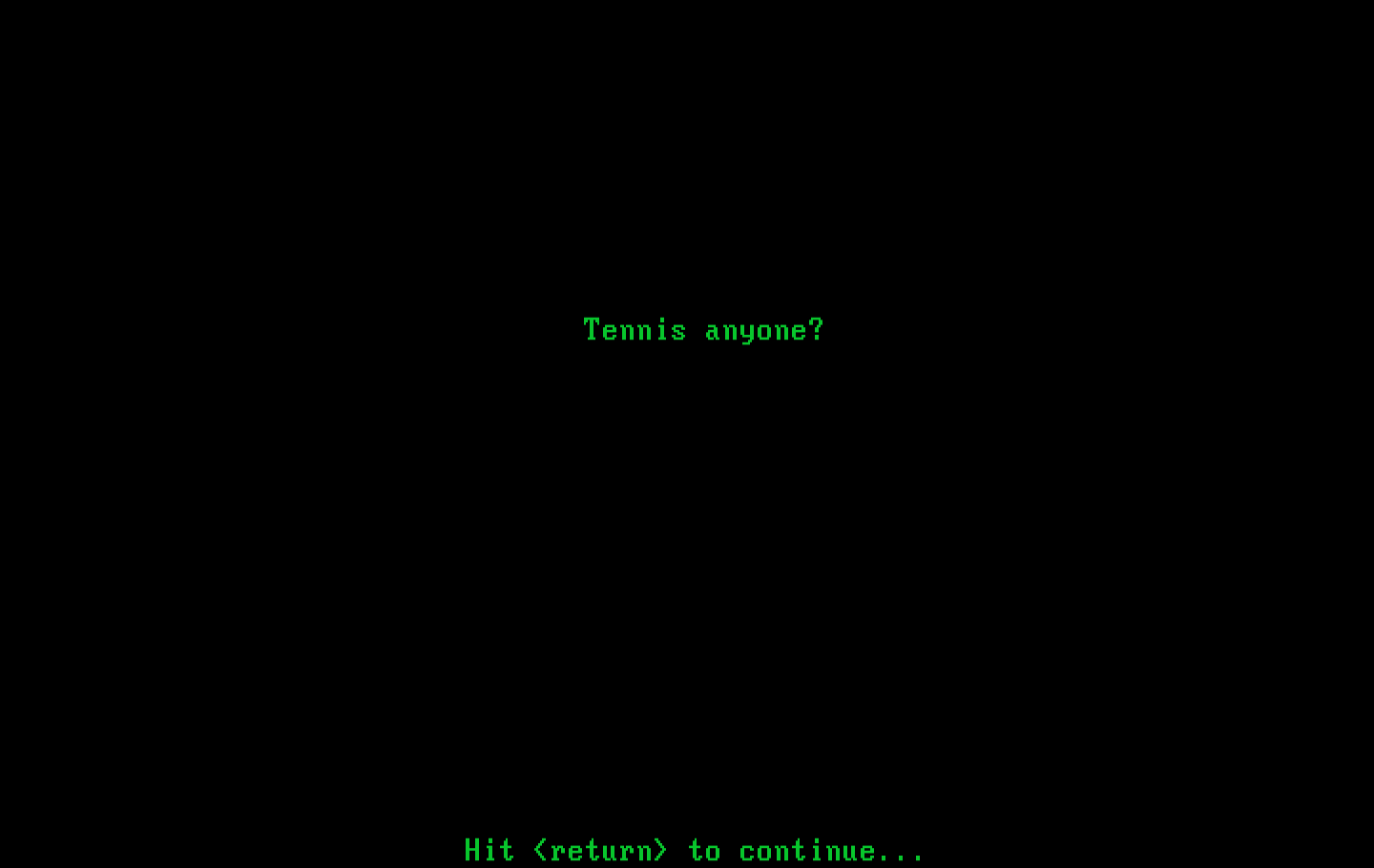 Break Point Pro Tennis IBM PC/Compatibles Screenshot: Ready for some tennis?