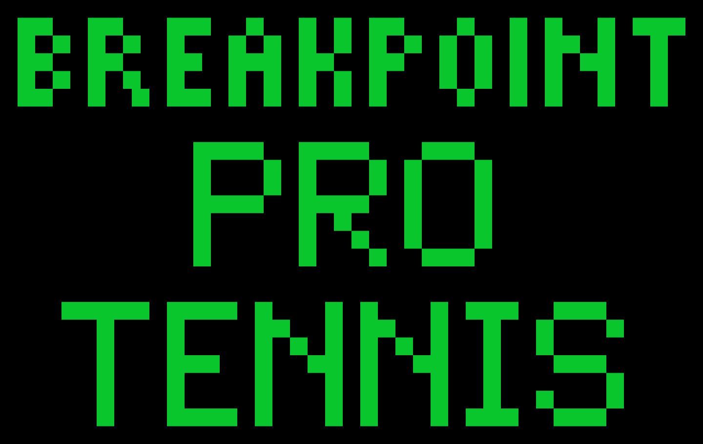 Break Point Pro Tennis IBM PC/Compatibles Screenshot: Title screen.
