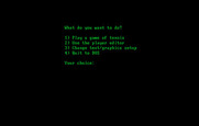 Break Point Pro Tennis for IBM PC/Compatibles - Main menu.