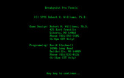 Break Point Pro Tennis for IBM PC/Compatibles - Copyright and credits screen.