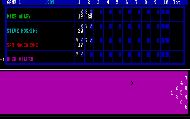 APBA Pro Bowling IBM PC/Compatibles Screenshot: Bowling...