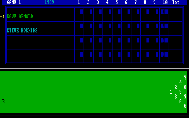 APBA Pro Bowling IBM PC/Compatibles Screenshot: Game start.