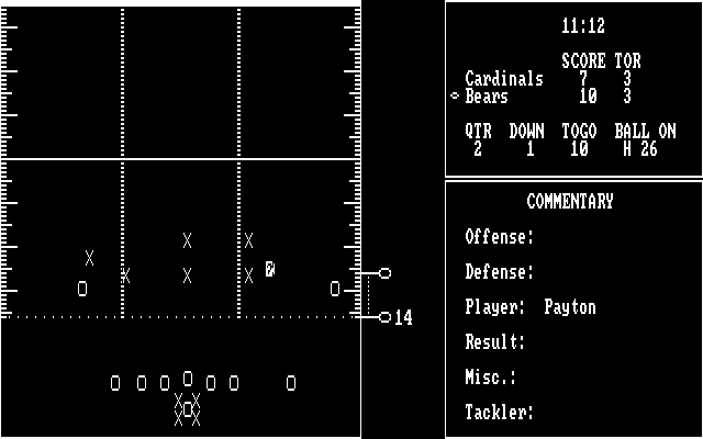 MSFL Pro League Football IBM PC/Compatibles Screenshot: The next play begins...