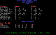 MSFL Pro League Football for IBM PC/Compatibles - Team stats.