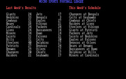 MSFL Pro League Football for IBM PC/Compatibles - Last weeks results and this weeks schedule...