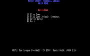 MSFL Pro League Football for IBM PC/Compatibles - The main menu.