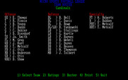MSFL Pro League Football for IBM PC/Compatibles - Viewing a team roster.