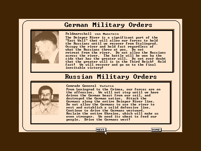 Kiev IBM PC/Compatibles Screenshot: Viewing orders...