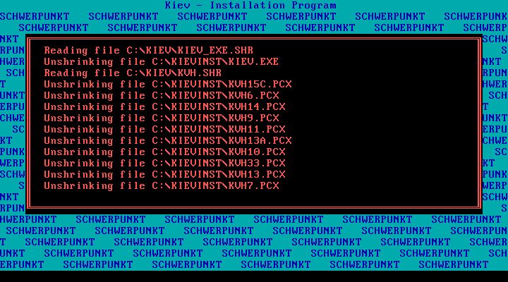 Kiev IBM PC/Compatibles Screenshot: The install program copying files...