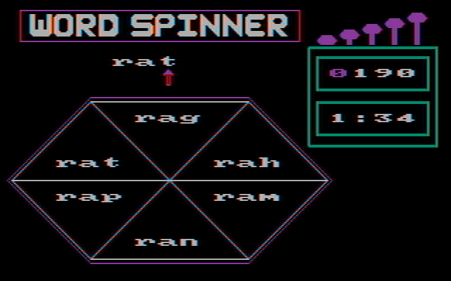 Word Spinner IBM PC/Compatibles Screenshot: This word spinner has been completed!