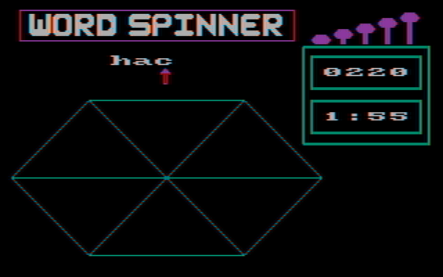 Word Spinner IBM PC/Compatibles Screenshot: Starting a new round.