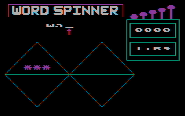 Word Spinner IBM PC/Compatibles Screenshot: Game start.