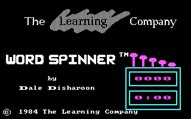 Word Spinner IBM PC/Compatibles Screenshot: Title screen.