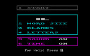 Word Spinner for IBM PC/Compatibles - The main menu.