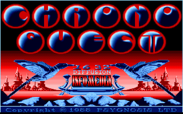 Chrono Quest Amiga Screenshot: Title screen (English/German version).