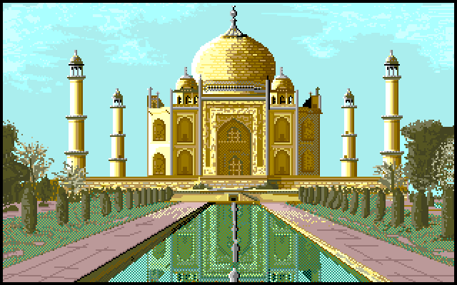 Chrono Quest Amiga Screenshot: Travelling to an exotic location...