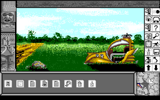 Chrono Quest Amiga Screenshot: Time to leave my chrono machine again...