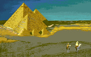 Chrono Quest for Amiga - Travelling to the pyramids...