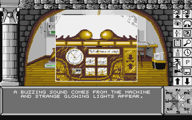 Chrono Quest Atari ST Screenshot: Time machine activated, time to travel...