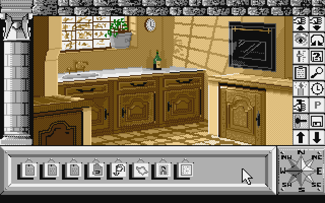 Chrono Quest Atari ST Screenshot: The kitchen; anything useful here?