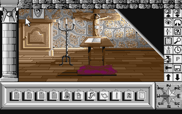 Chrono Quest Atari ST Screenshot: Examining some items...