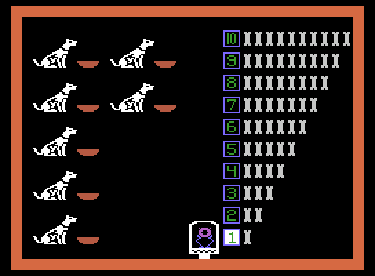 Learning with Leeper ColecoVision Screenshot: A tougher one; how many dogs are there?