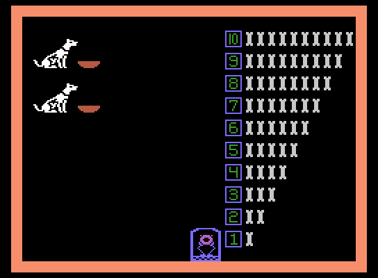 Learning with Leeper ColecoVision Screenshot: First, let's count the dogs!