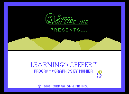 Learning with Leeper ColecoVision Screenshot: Title screen.