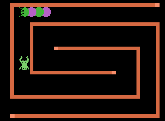 Learning with Leeper ColecoVision Screenshot: My frog jumps through the maze...