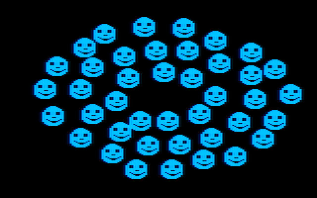 Learning with Leeper IBM PC/Compatibles Screenshot: Smiley faces appear for correct answers.