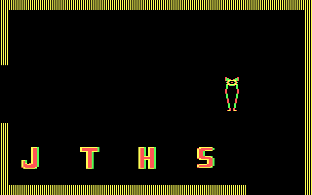 Learning with Leeper IBM PC/Compatibles Screenshot: Leeper places a few letters on the screen...