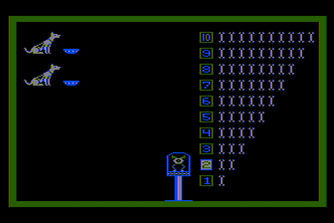 Learning with Leeper Atari 8-bit Screenshot: Counting dogs...