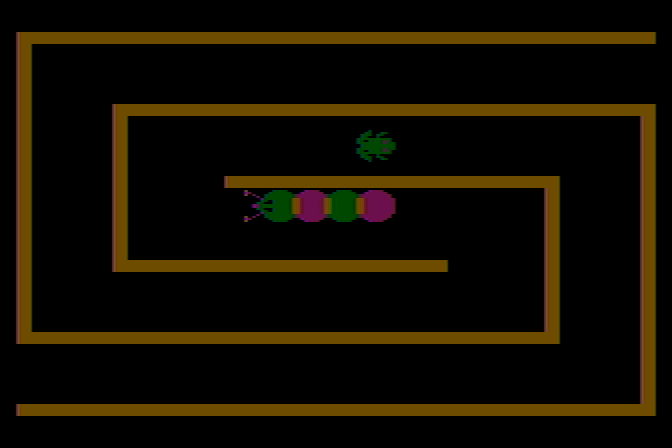 Learning with Leeper Atari 8-bit Screenshot: The frog is in the lead...