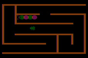 Learning with Leeper for Atari 8-bit - This maze is trickier, but it confuses the worm too...